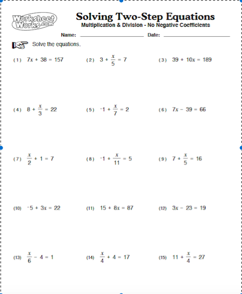 Best 45 Solving Two Step Equations Worksheets Ideas 24