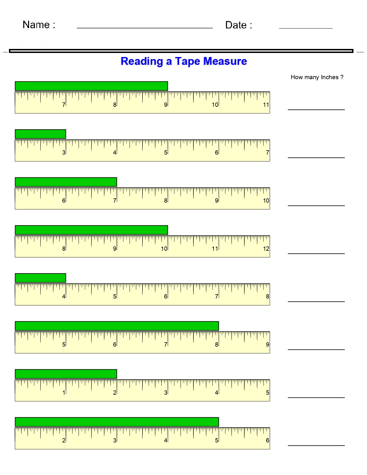 Best 50 Read A Tape Measure Worksheets Ideas 1