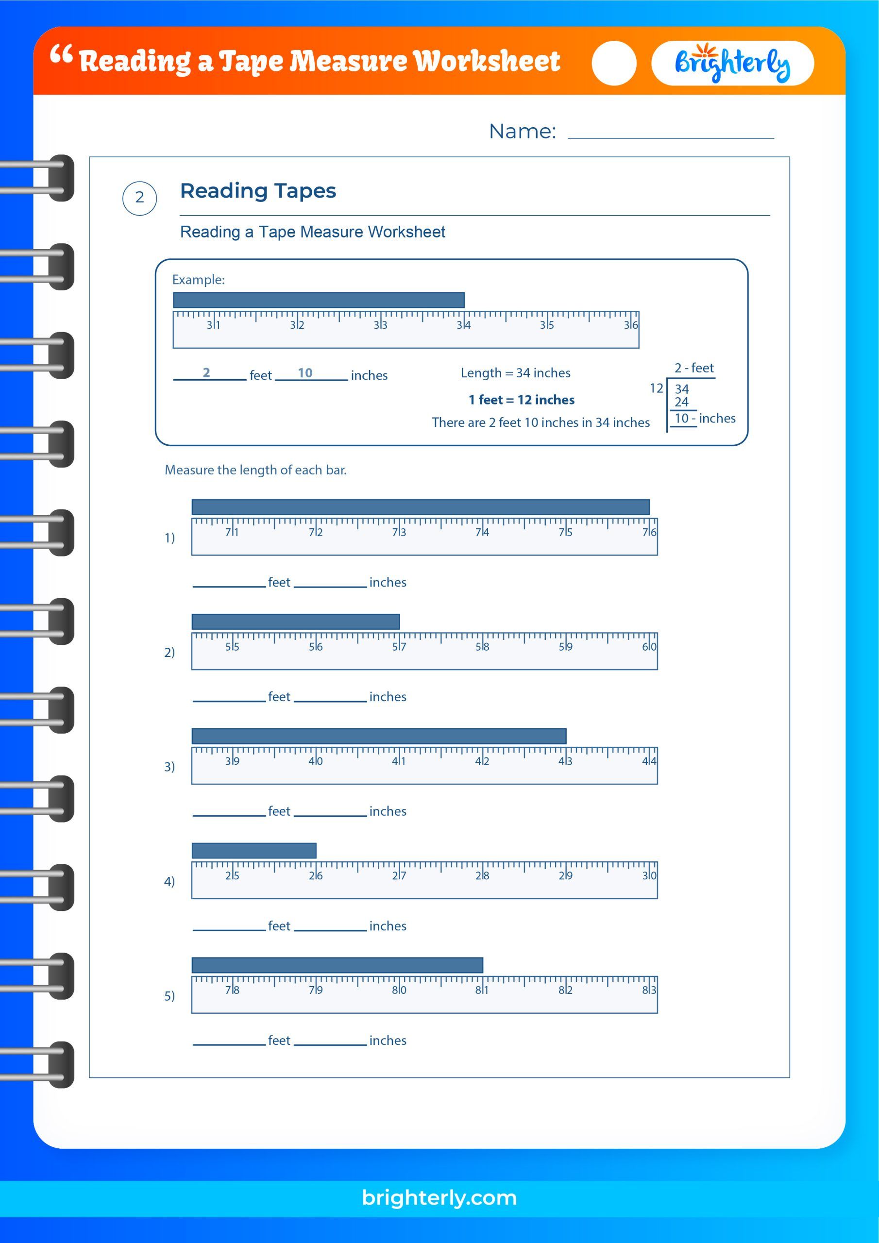 Best 50 Read A Tape Measure Worksheets Ideas 34