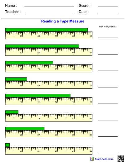 Best 50 Read A Tape Measure Worksheets Ideas 42