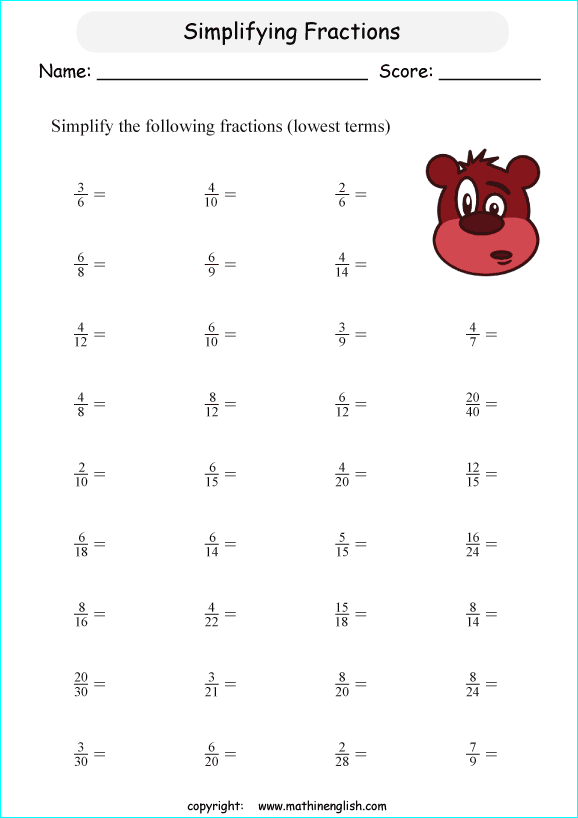 Best 50 Simplify Fractions Worksheets Ideas 10