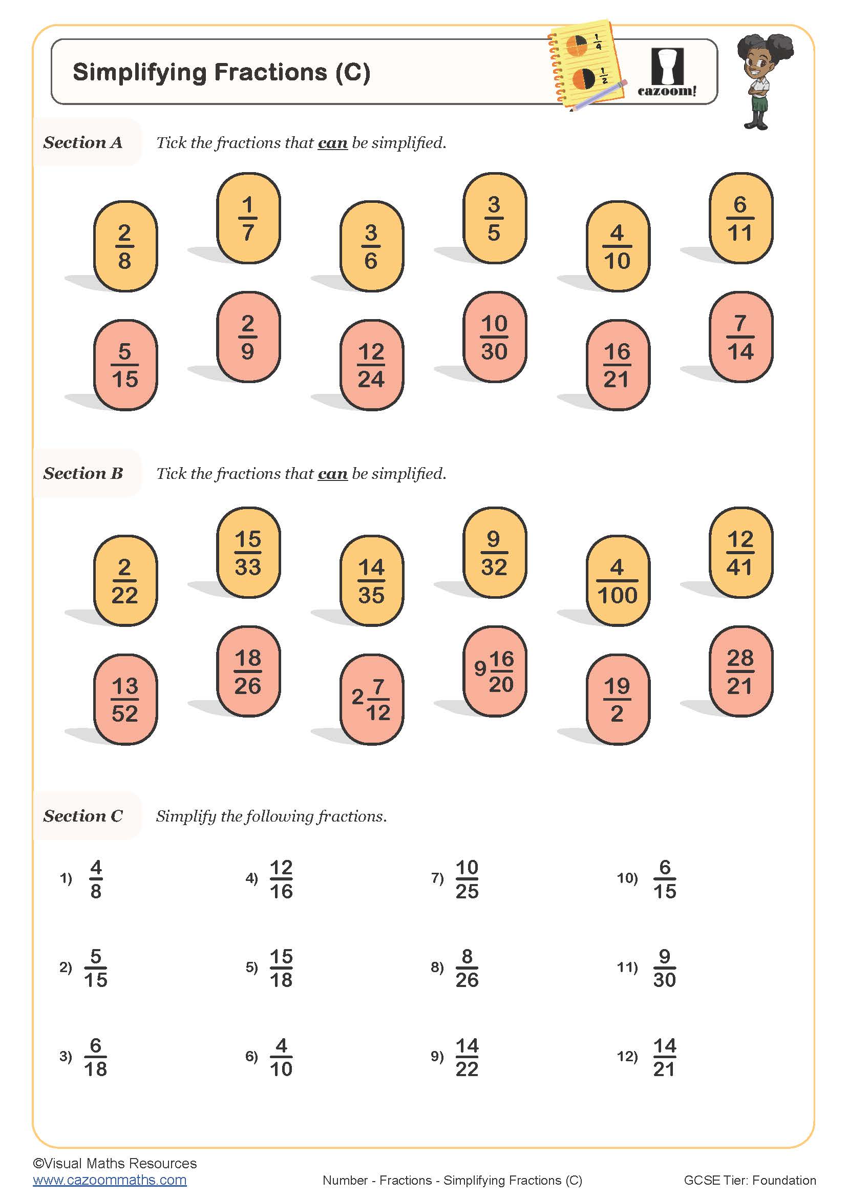 Best 50 Simplify Fractions Worksheets Ideas 28