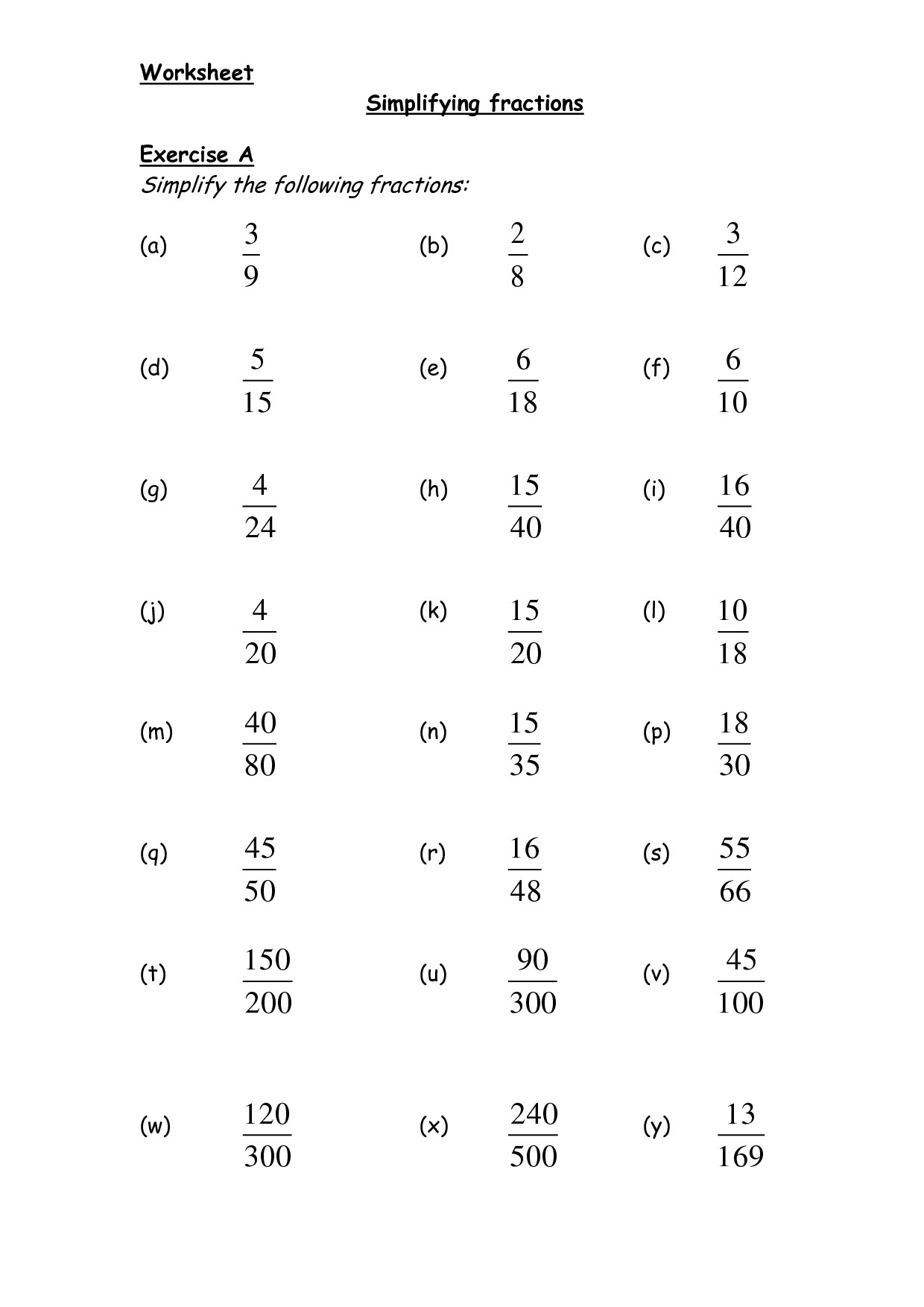 Best 50 Simplify Fractions Worksheets Ideas 3