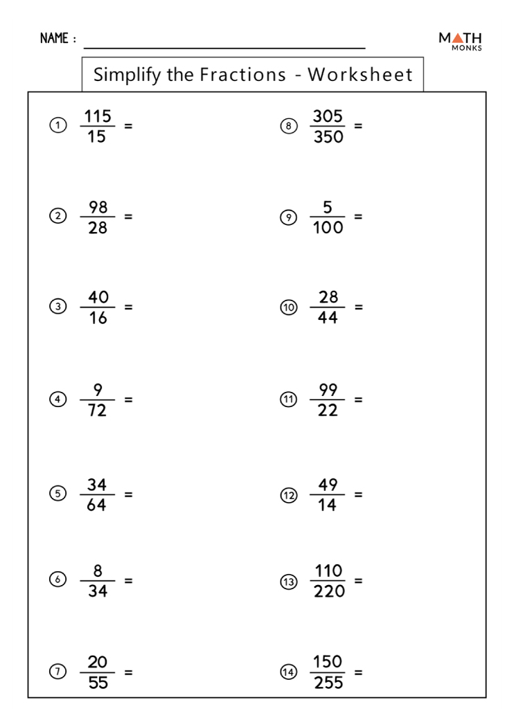 Best 50 Simplify Fractions Worksheets Ideas 50