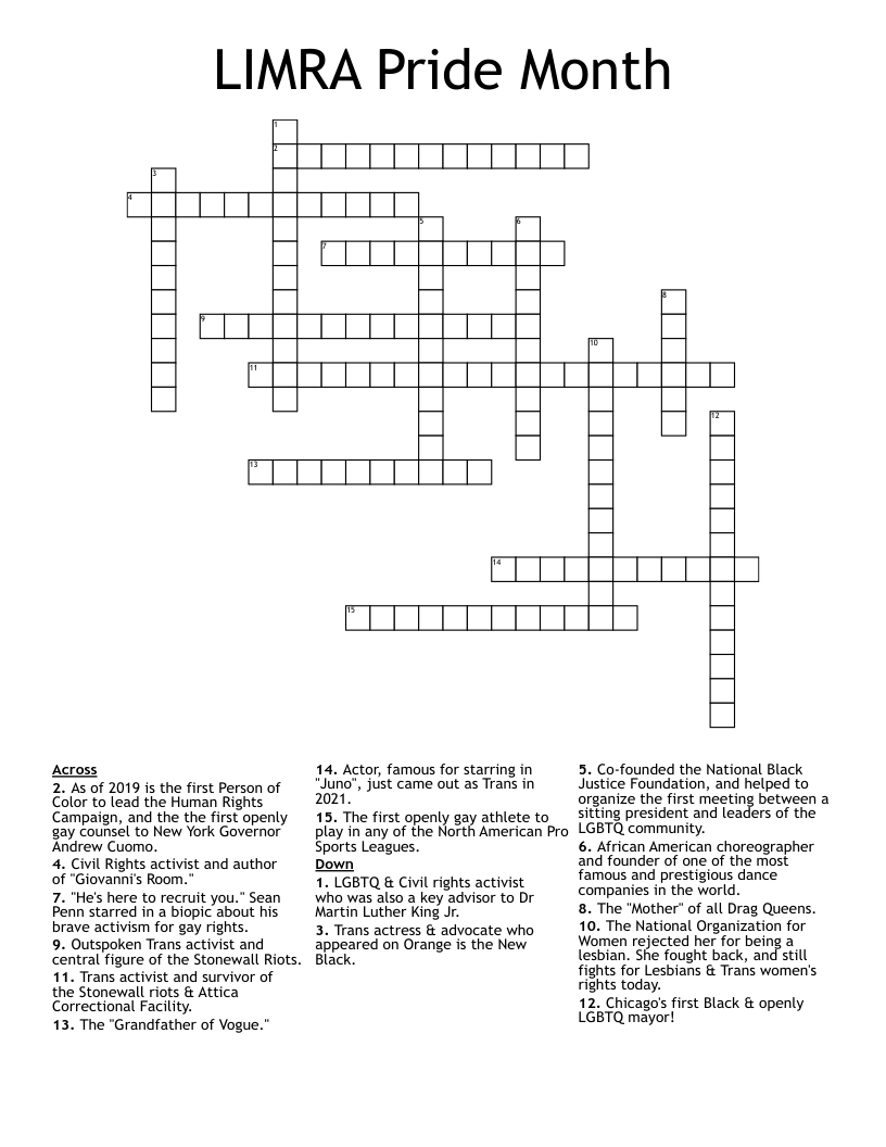 Get 85 Pride Month Crossword Puzzles Ideas 2