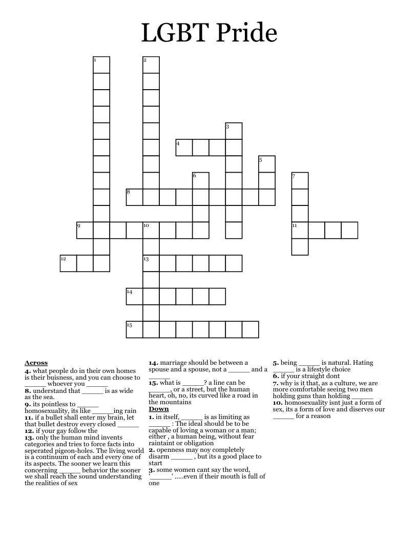 Get 85 Pride Month Crossword Puzzles Ideas 31