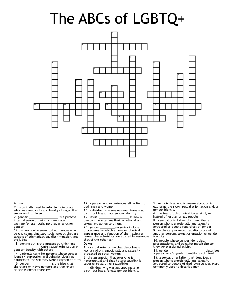 Get 85 Pride Month Crossword Puzzles Ideas 5