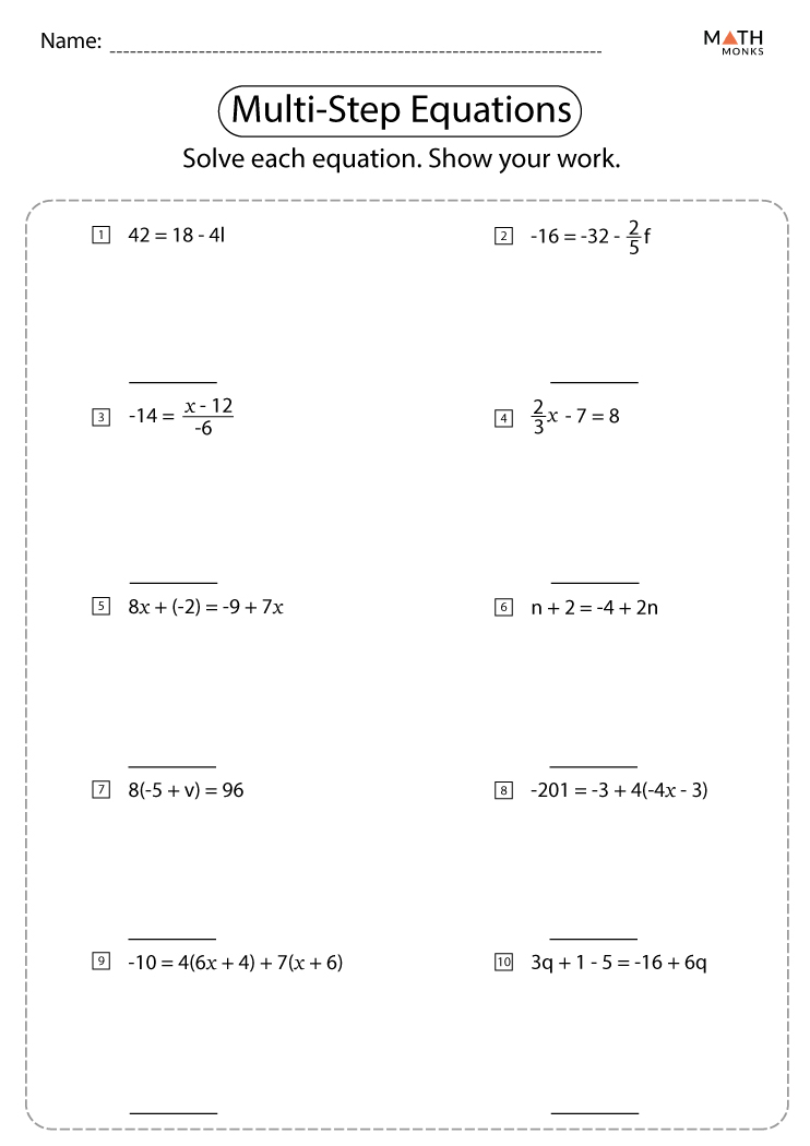 Get 85 Solving Multi Step Equations Worksheets Ideas 1