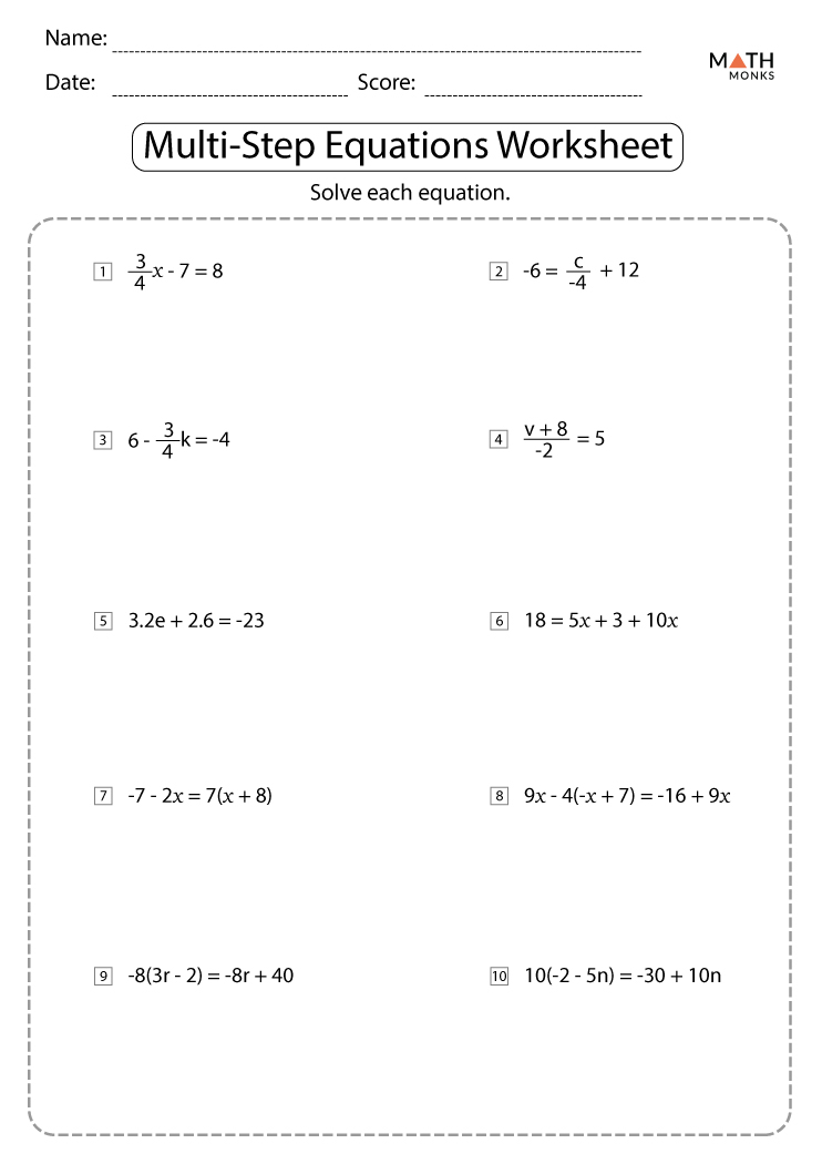 Get 85 Solving Multi Step Equations Worksheets Ideas 16