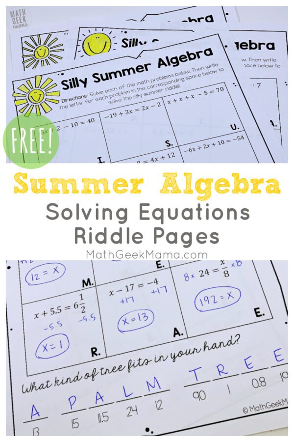 Get 85 Summer Algebra Worksheets Ideas 48