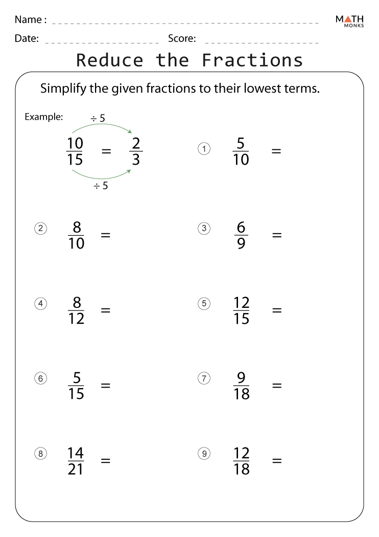 Save 60 Reducing Fractions Worksheets Ideas 4