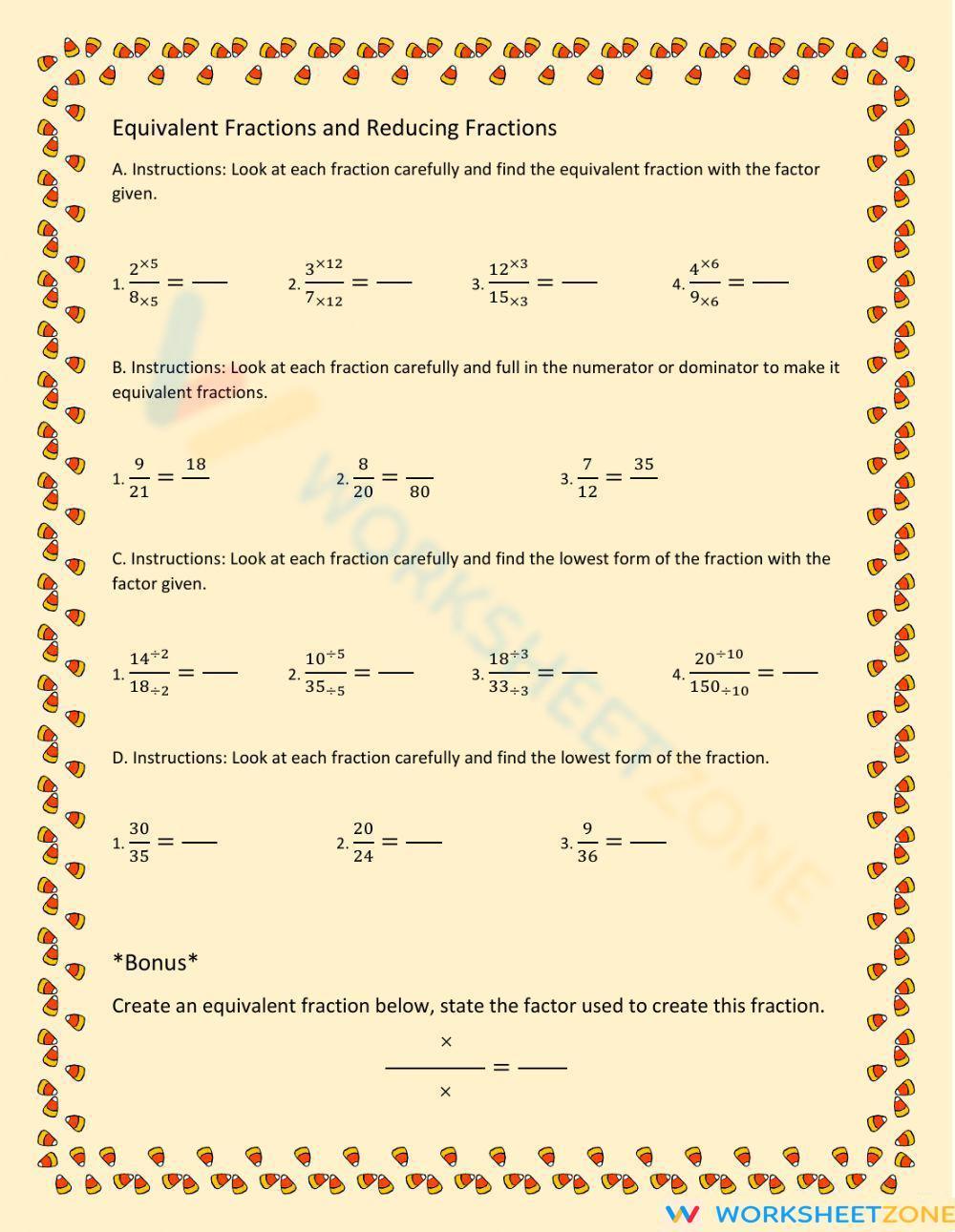 Save 60 Reducing Fractions Worksheets Ideas 5