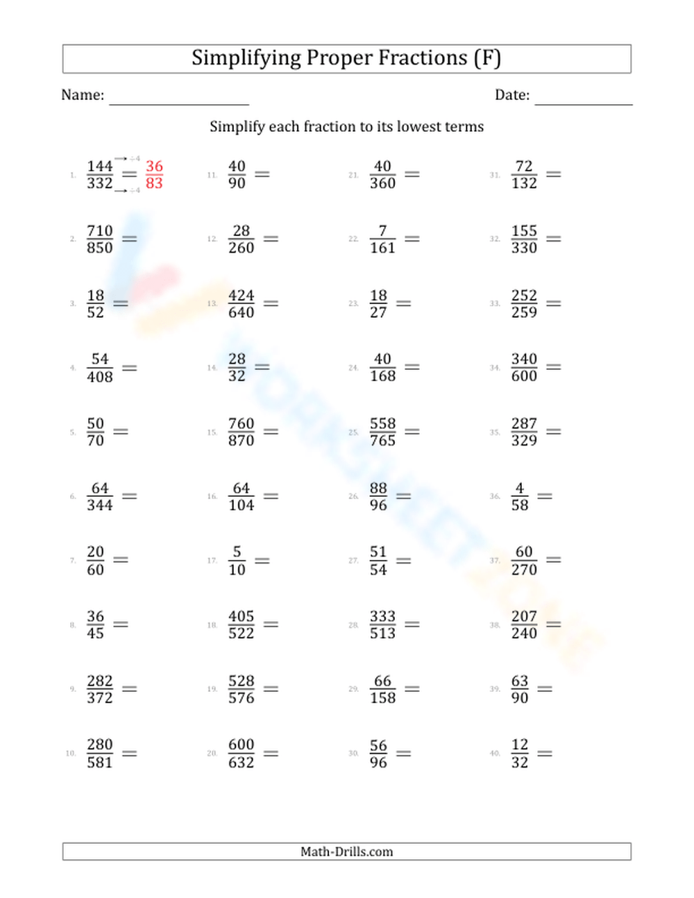 Save 60 Reducing Fractions Worksheets Ideas 55