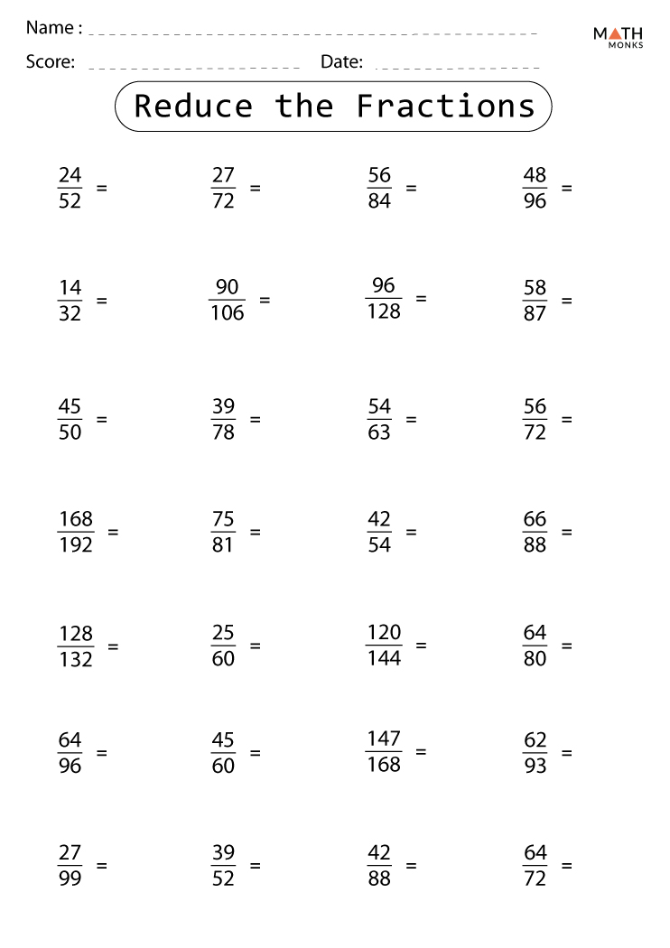 Save 60 Reducing Fractions Worksheets Ideas 7