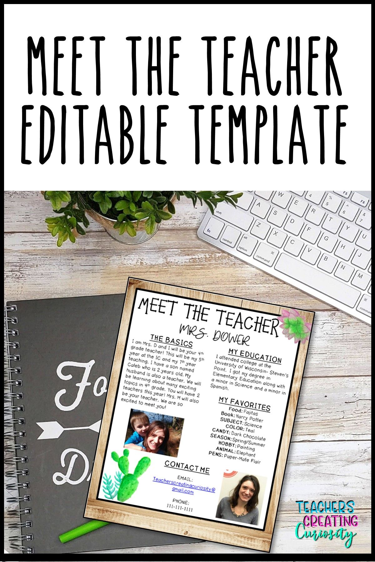 Best 45 Meet The Teacher Template Cactus Ideas 31