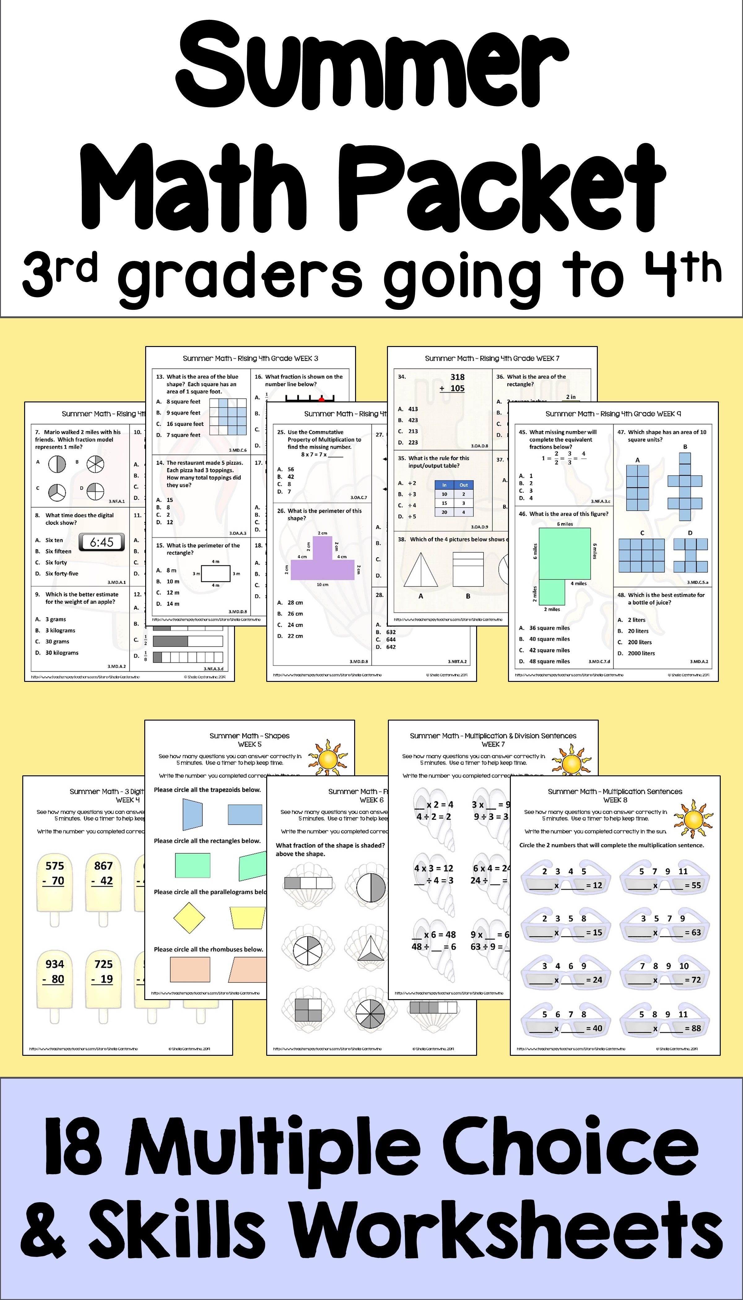 Best 45 Summer Math Worksheets 3Rd Grade Ideas 1