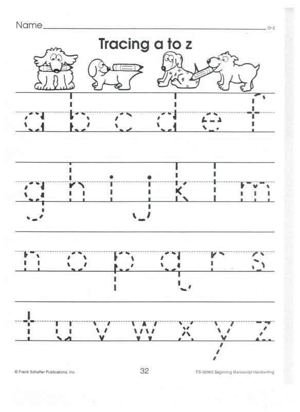 English print abc a to z lower case