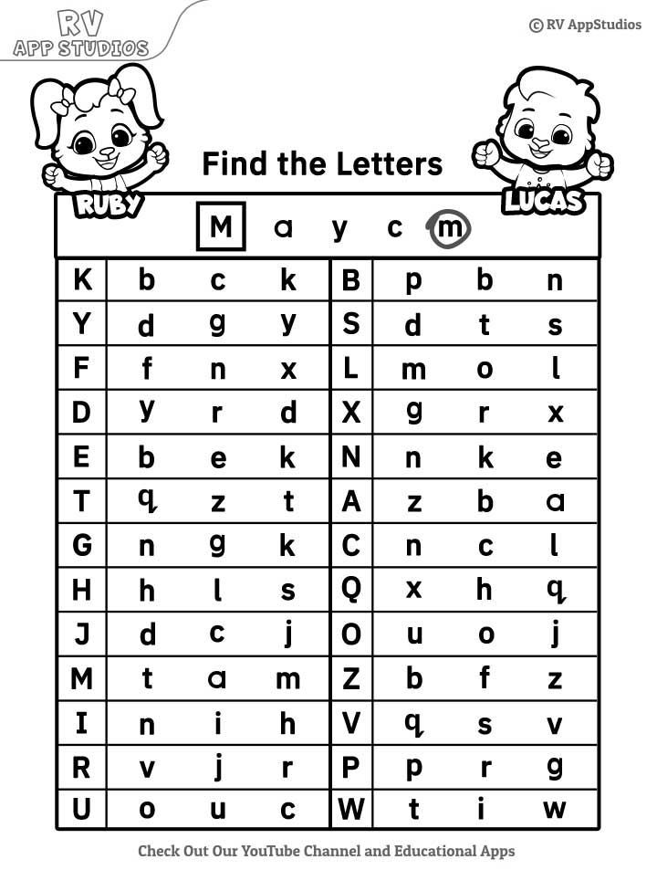 Find the Letters Worksheets | FREE Printable Alphabet Worksheets