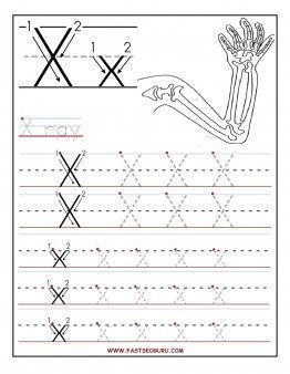 Letter X Tracing Worksheets for Preschoolers - Free Coloring Pages