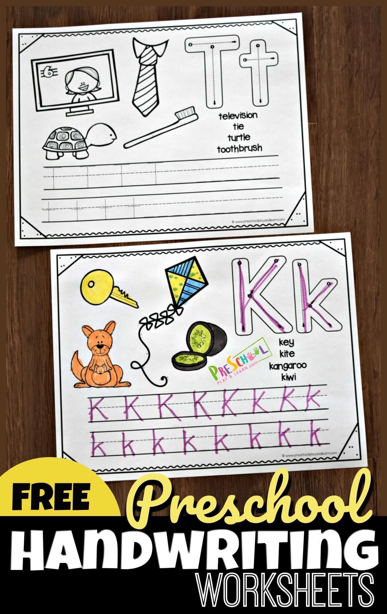 Preschool Handwriting Worksheets: 26 FREE Alphabet Printables