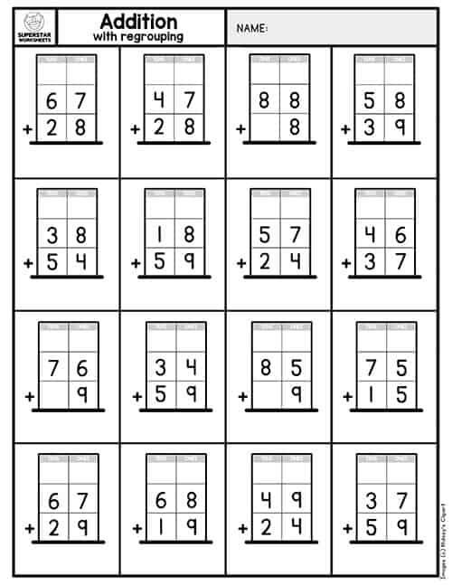 20 Addition Worksheets With Regrouping