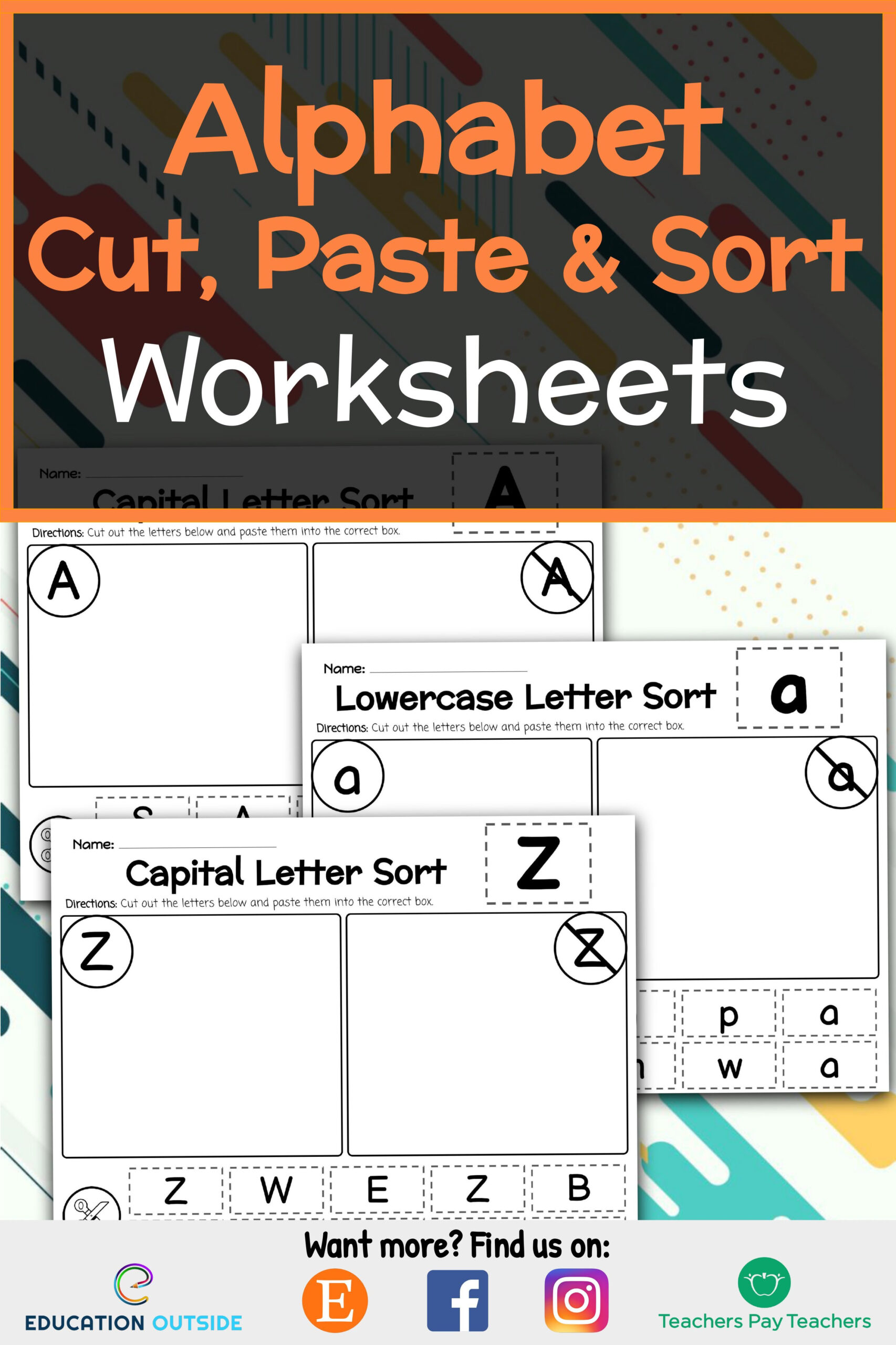 20 Cut And Paste Worksheets Alphabet