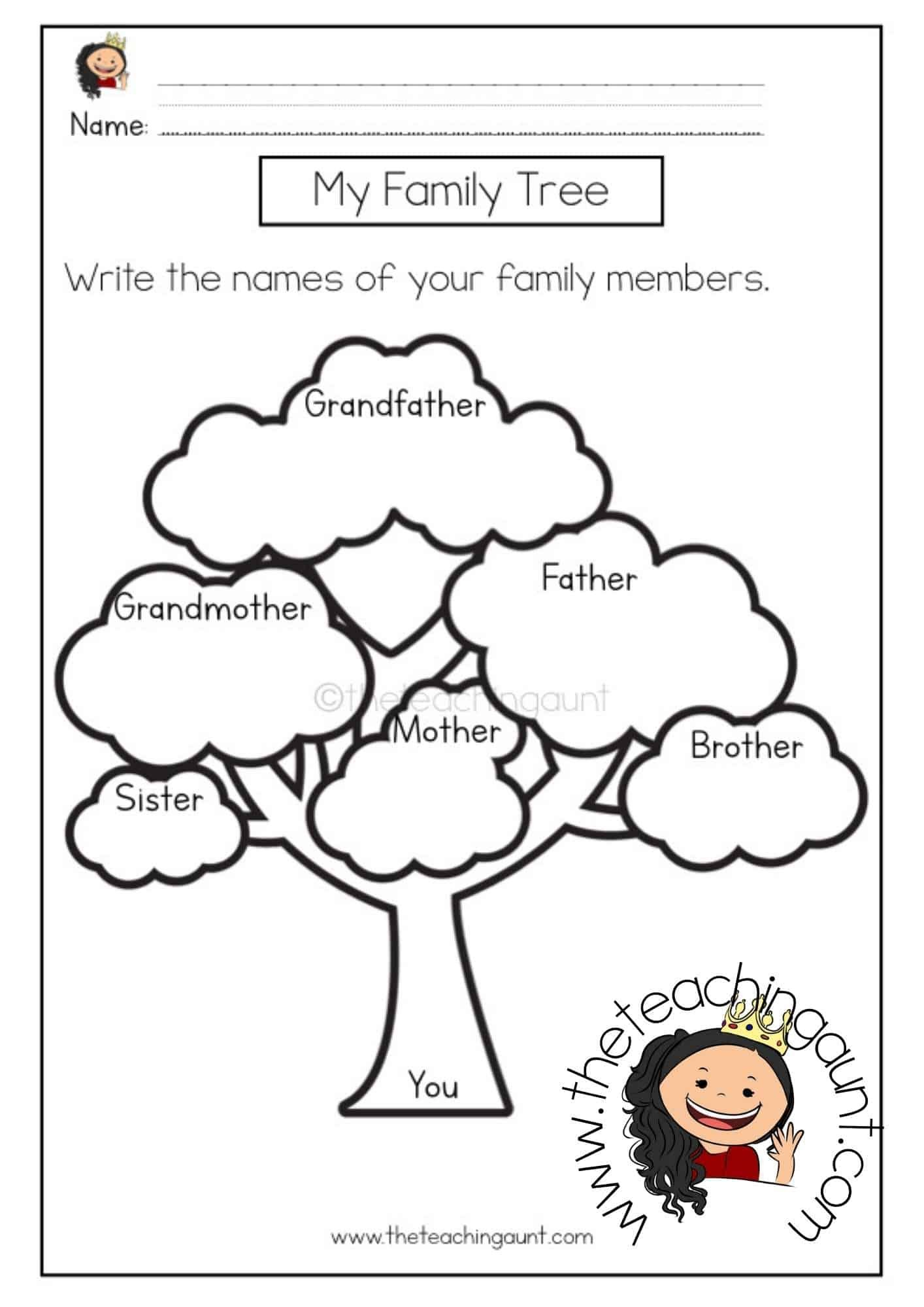 20 Family Coloring Worksheets For Kindergarten