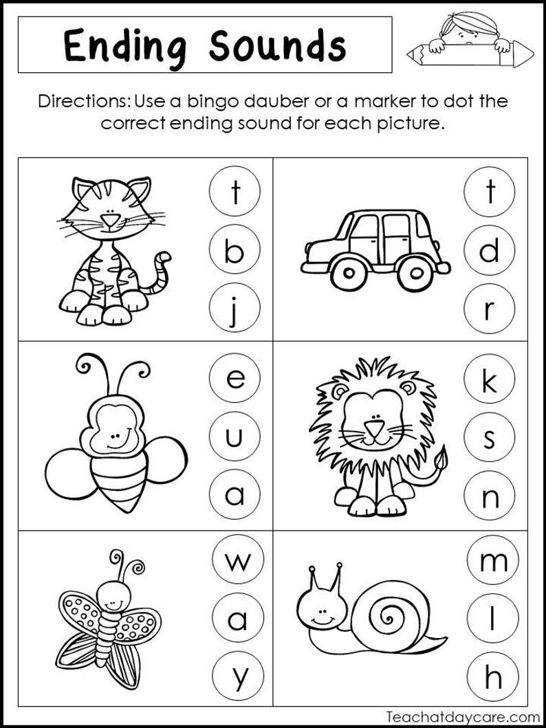 20 Kindergarten English Worksheets Beginning Sounds