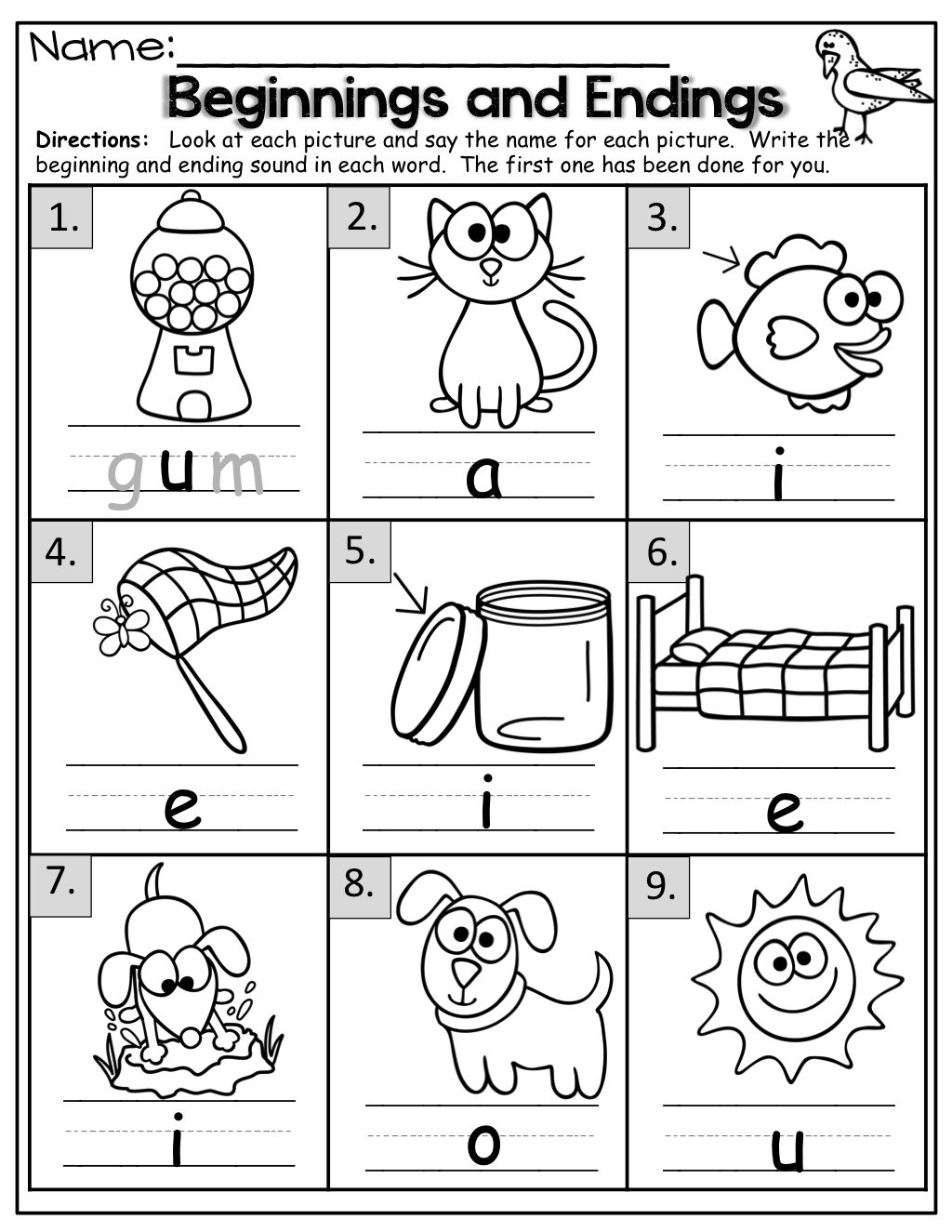 20 Kindergarten English Worksheets Beginning Sounds