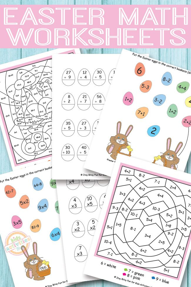 20 Kindergarten Math Easter Worksheets