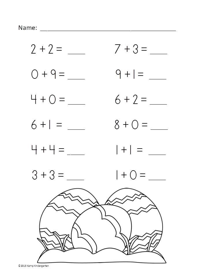 20 Kindergarten Math Easter Worksheets