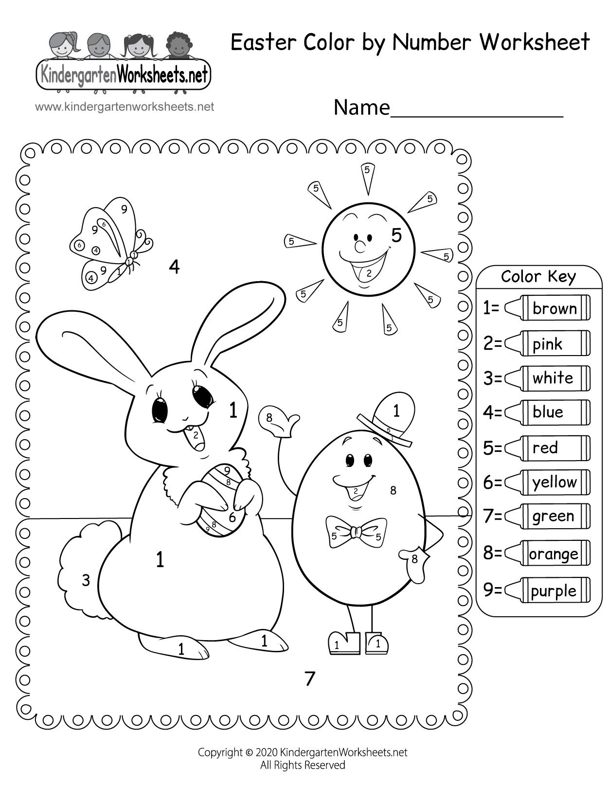 20 Kindergarten Math Easter Worksheets