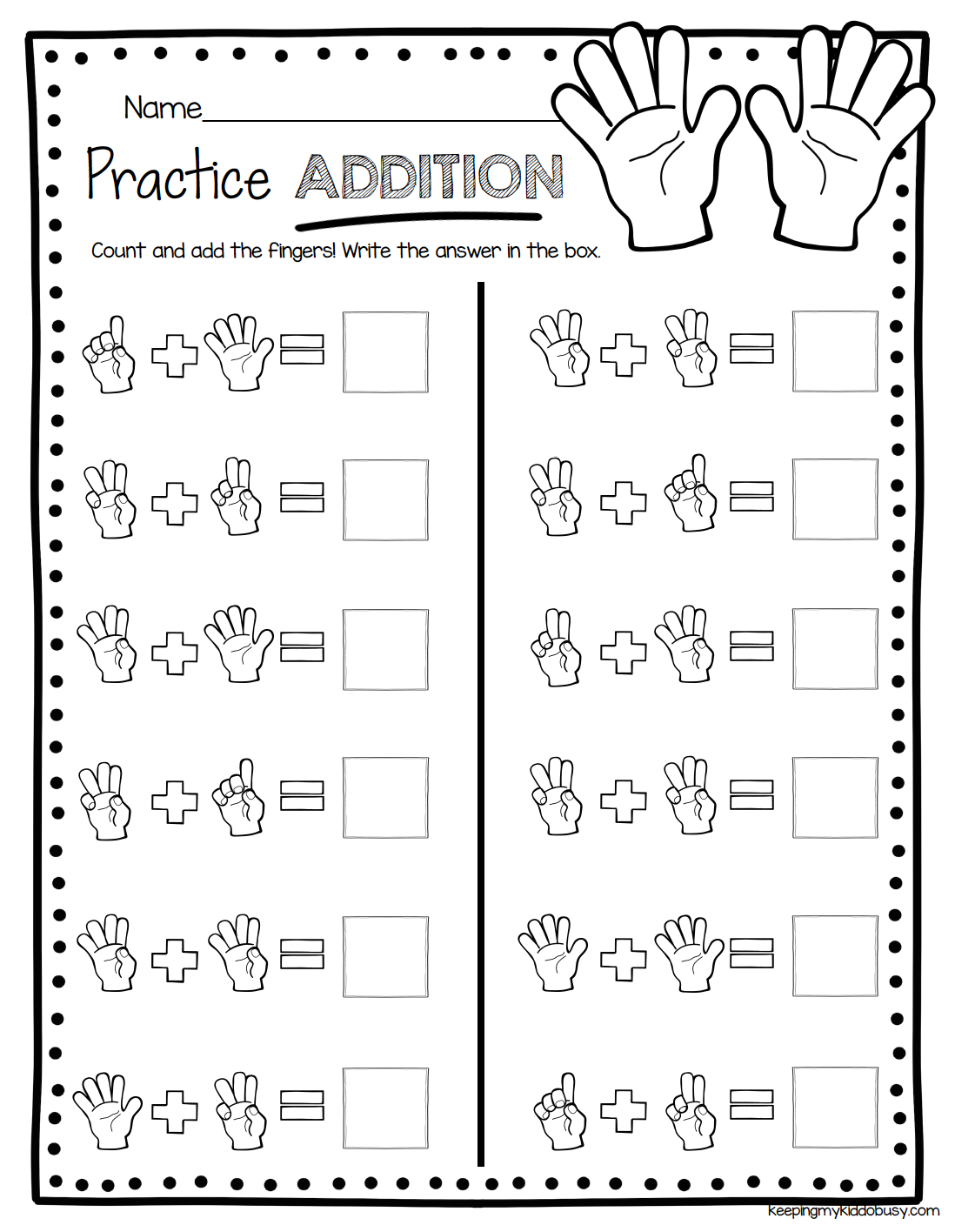 20 Kindergarten Math Worksheets Addition