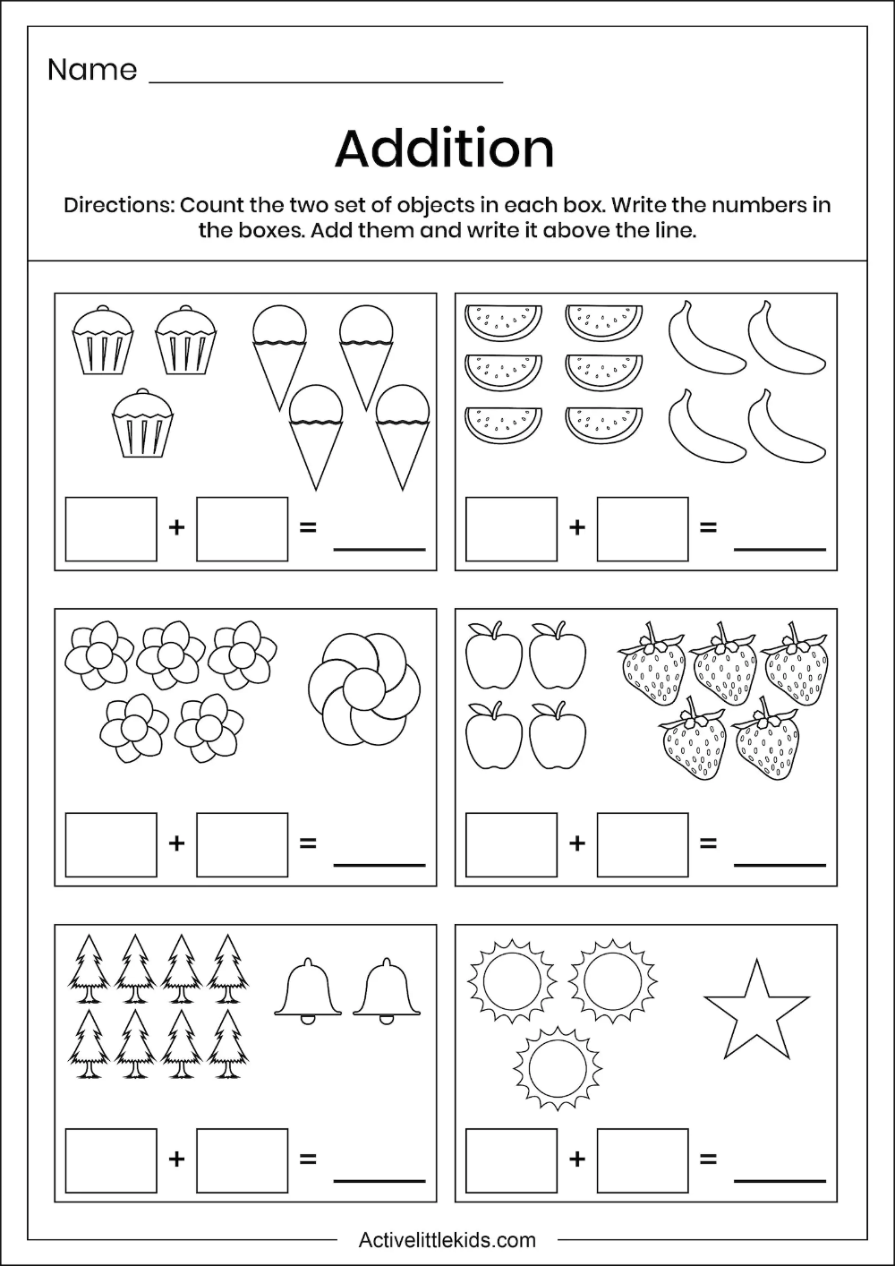 20 Kindergarten Math Worksheets Addition