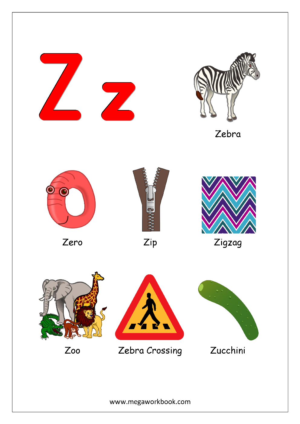 20 Letter Z Kindergarten Worksheets