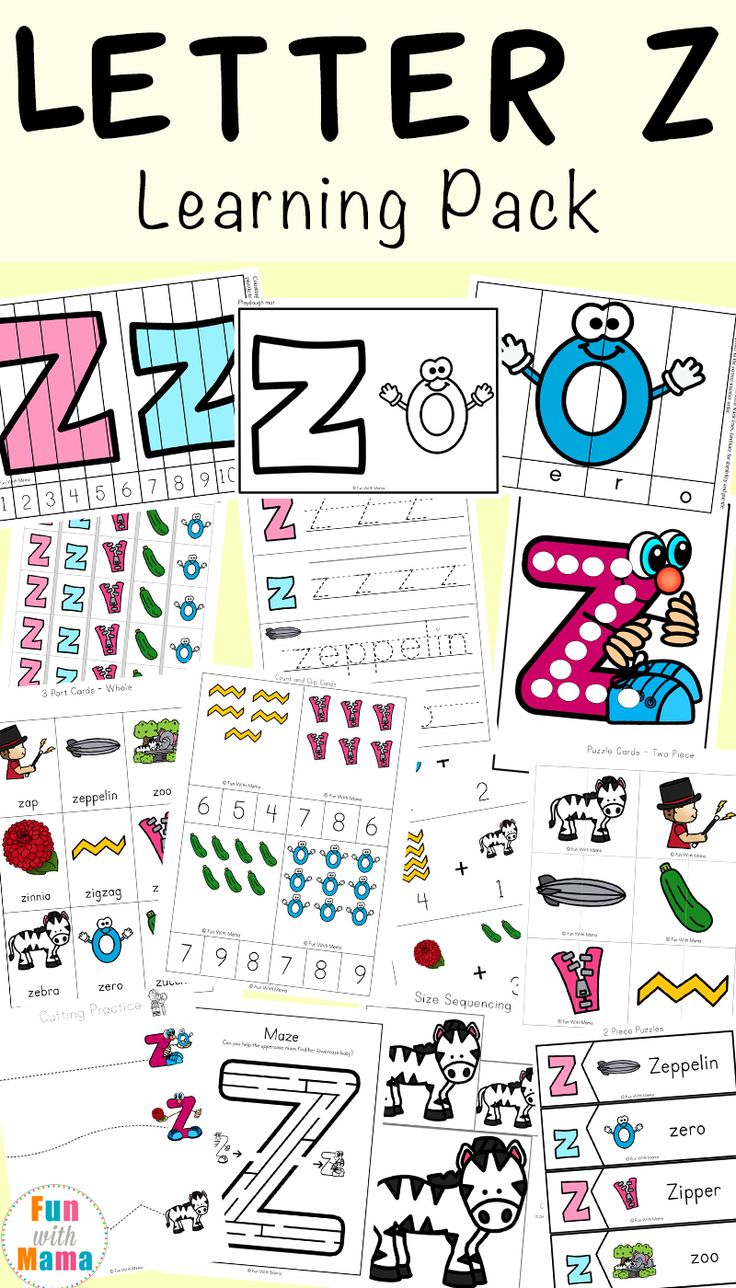 20 Letter Z Kindergarten Worksheets