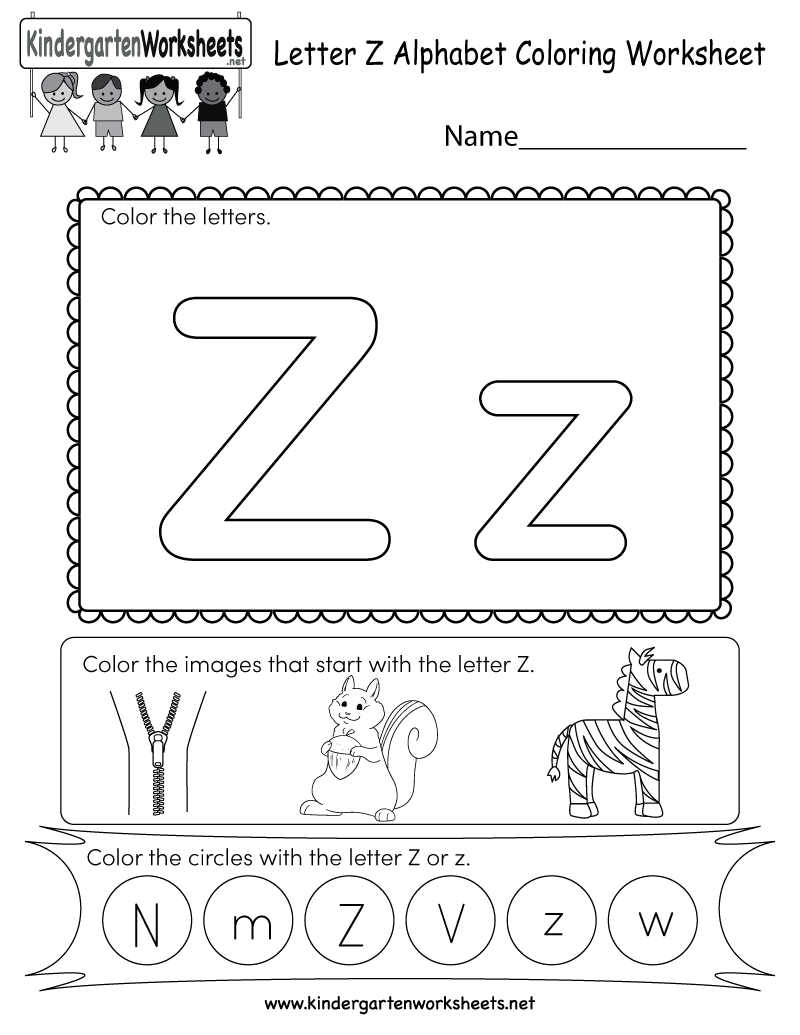 20 Letter Z Kindergarten Worksheets