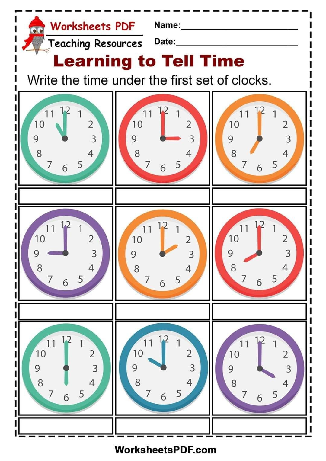 20 Math Time Worksheets For Kindergarten