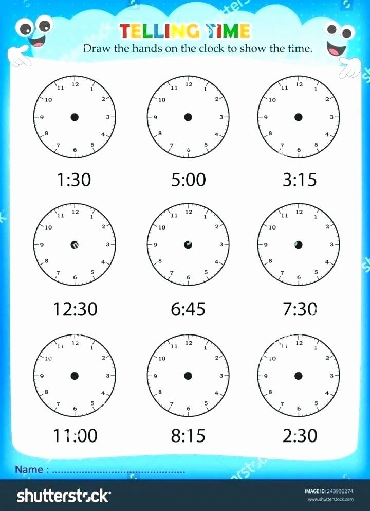 20 Math Time Worksheets For Kindergarten