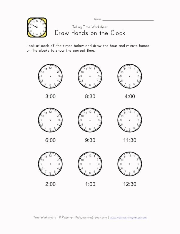 20 Math Time Worksheets For Kindergarten