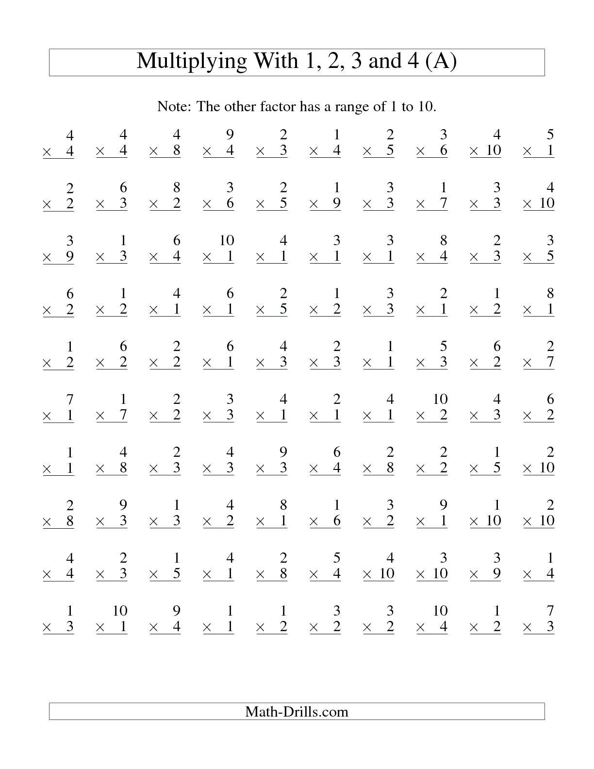 20 Multiplication Worksheets 3Rd Grade Free