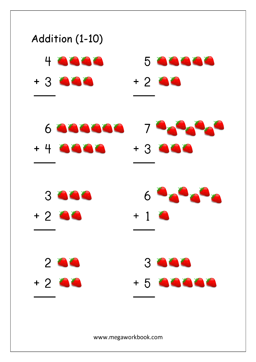 30 Addition Worksheets 3 Lines