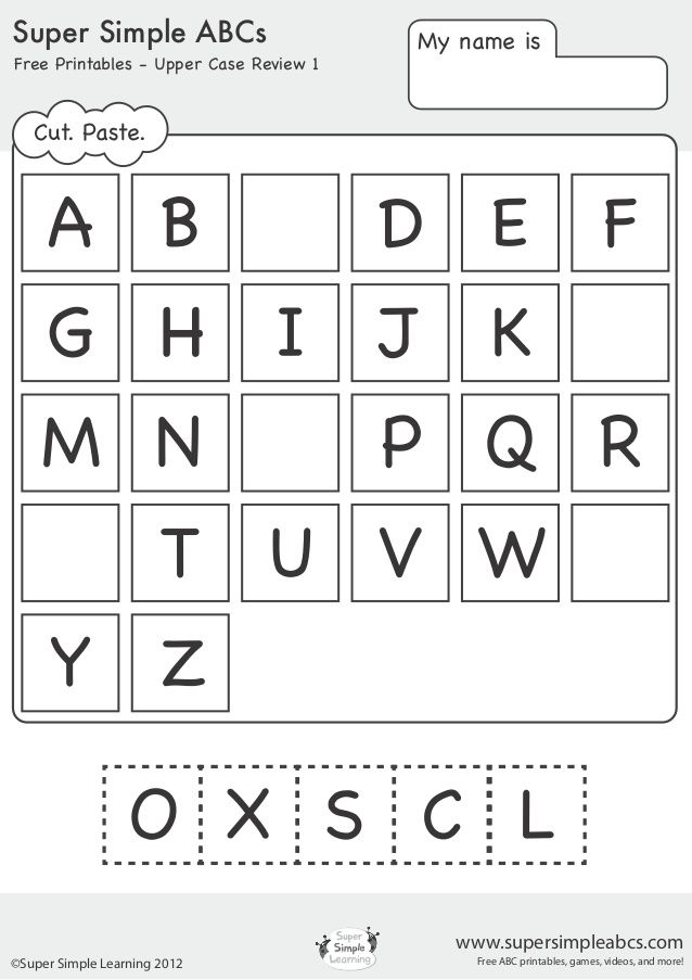 30 Cut And Paste Worksheets Alphabet