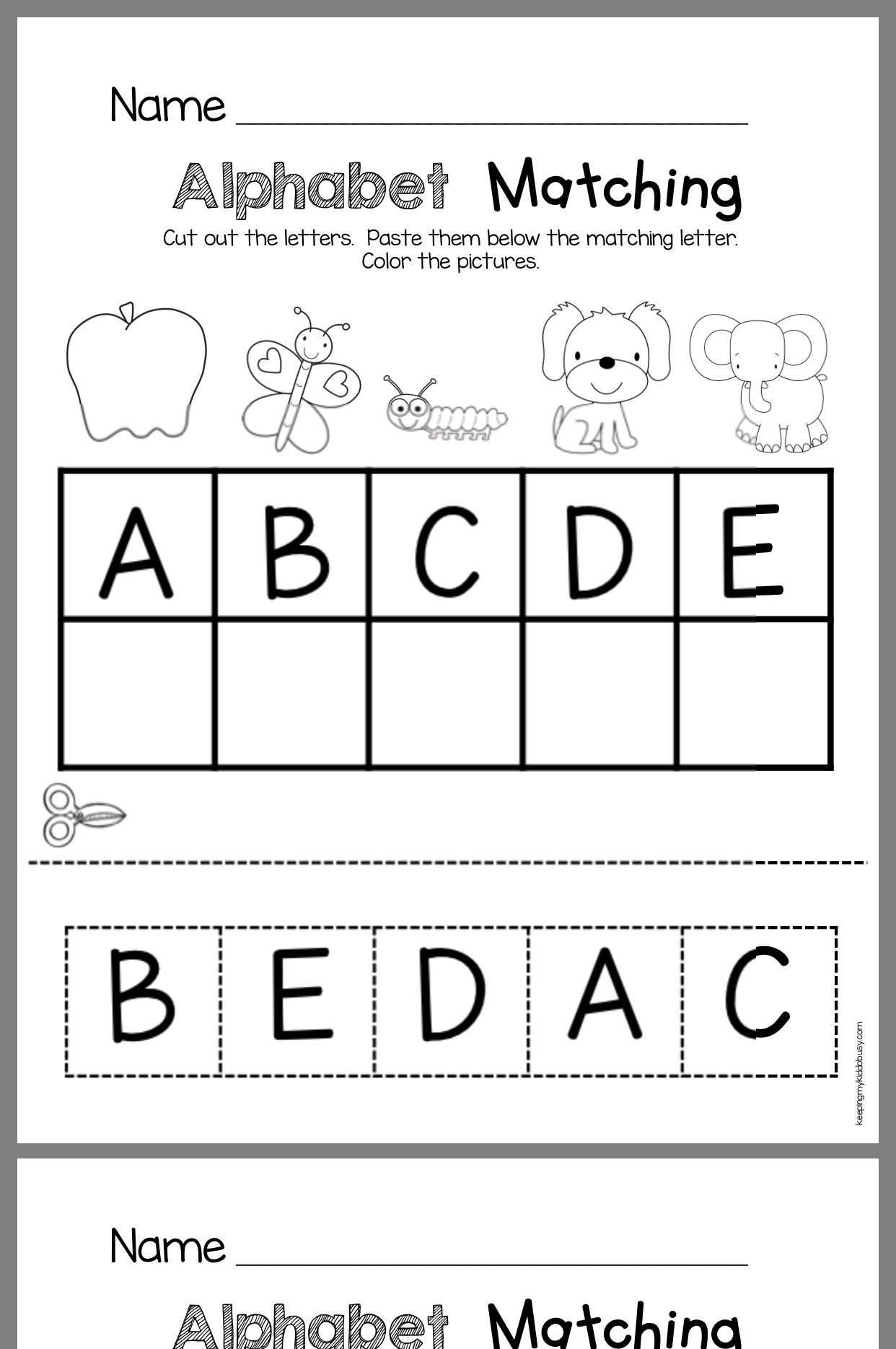 30 Cut And Paste Worksheets Alphabet