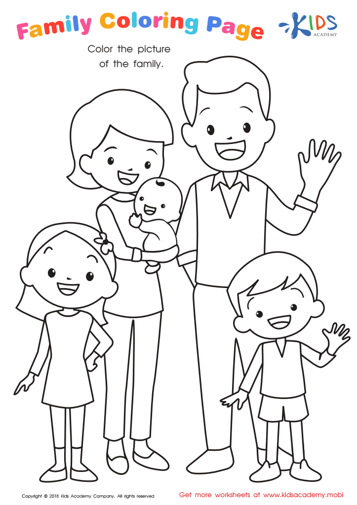 30 Family Coloring Worksheets For Kindergarten