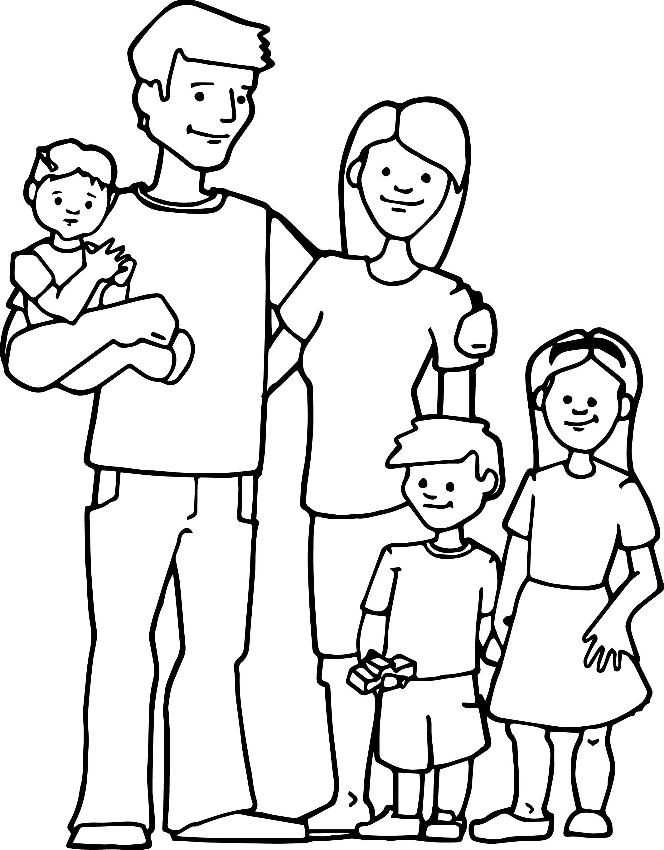 30 Family Coloring Worksheets For Kindergarten