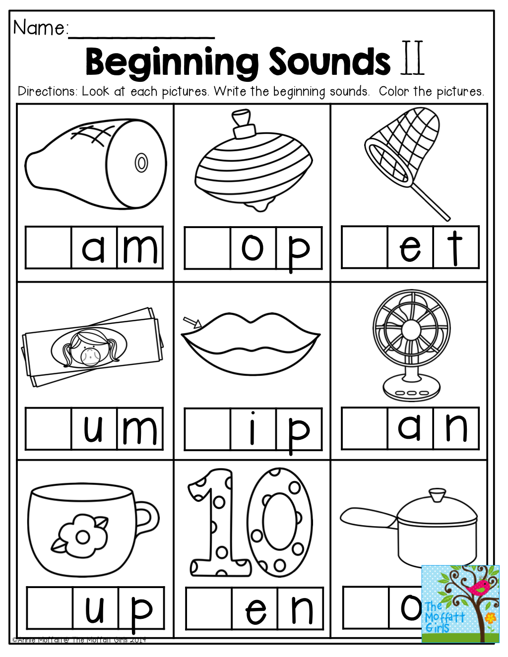 30 Kindergarten English Worksheets Beginning Sounds