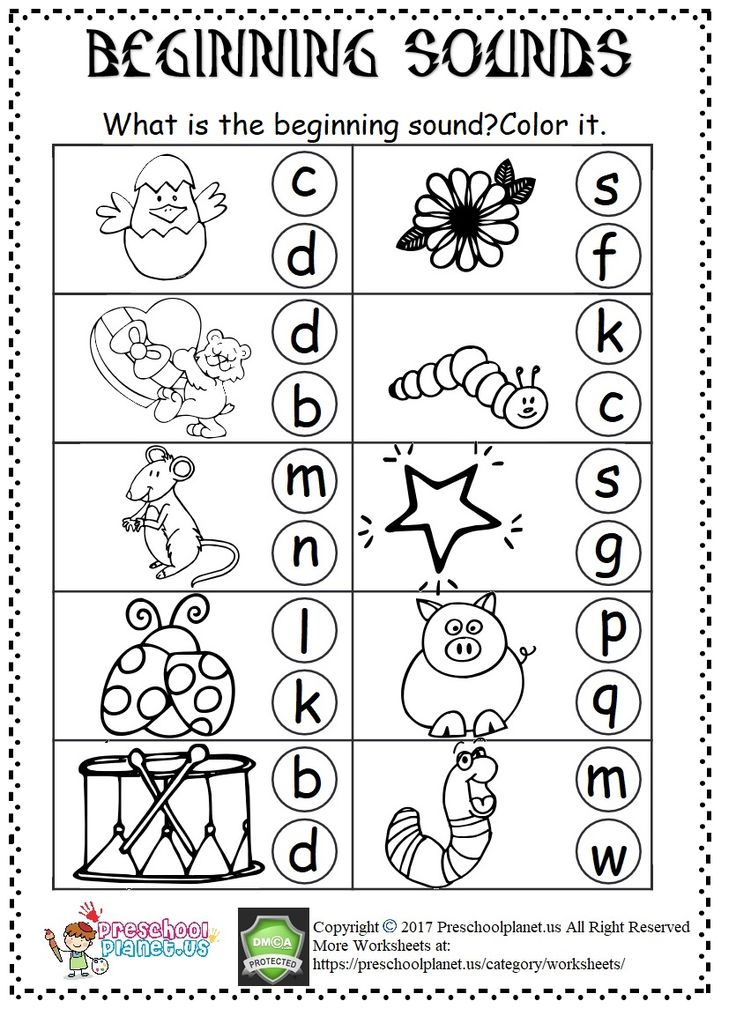 30 Kindergarten English Worksheets Beginning Sounds