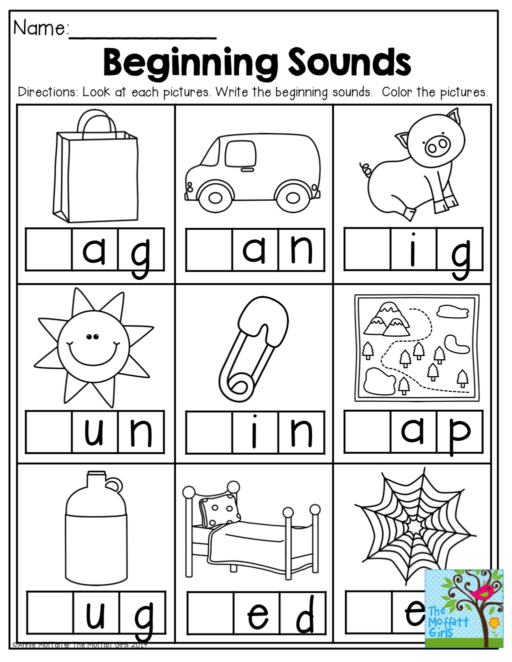 30 Kindergarten English Worksheets Beginning Sounds