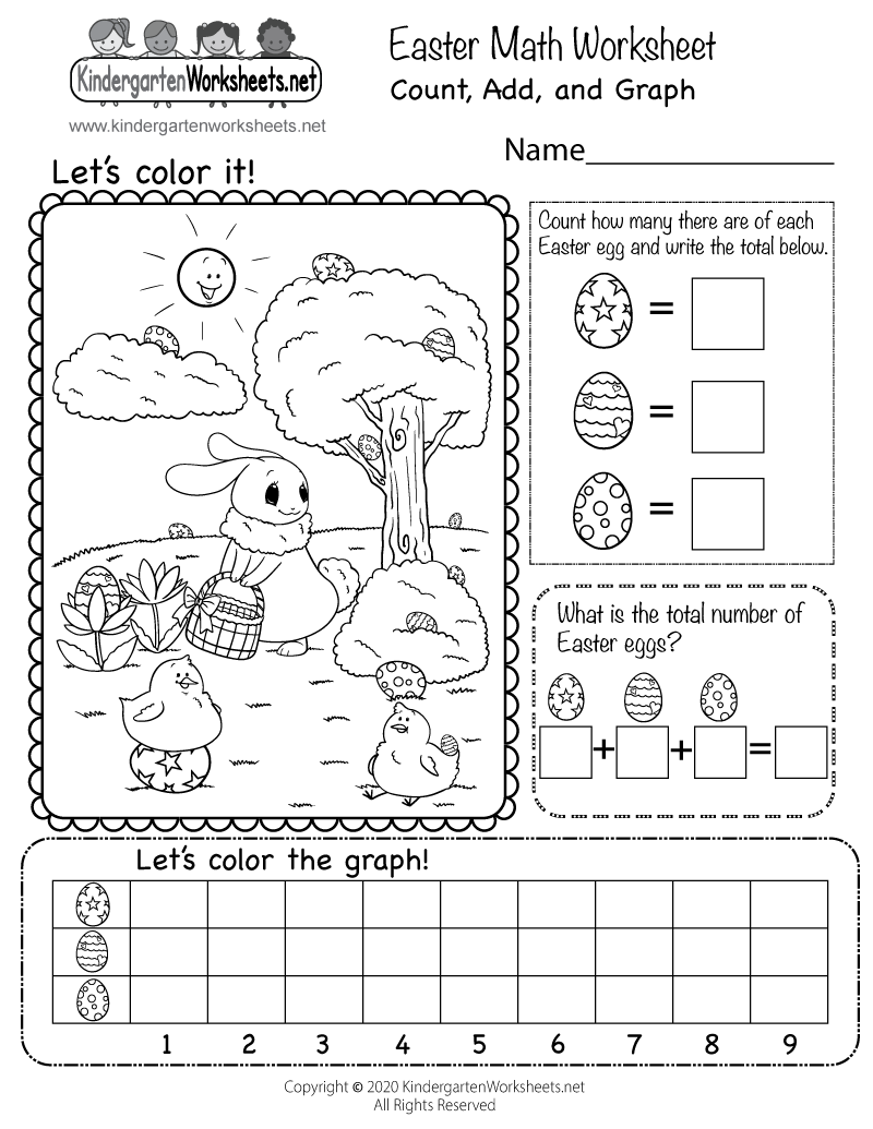 30 Kindergarten Math Easter Worksheets